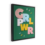 GIRL POWER - green Framed Canvas Print Gallery Image 2