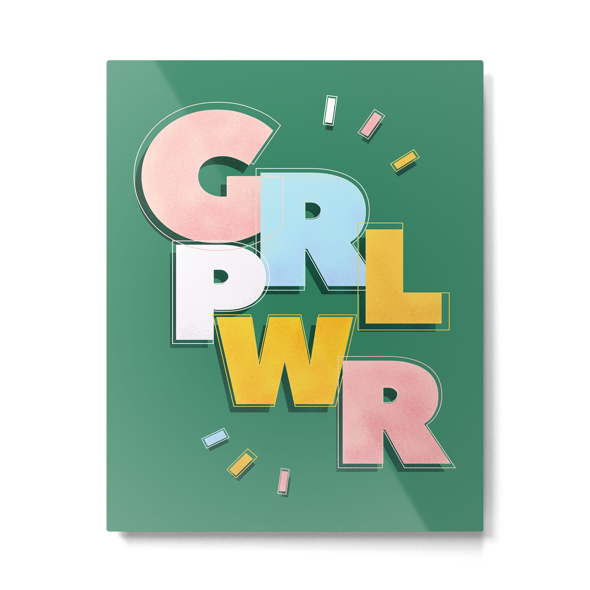 GIRL POWER - green Metal Print Gallery Image 6