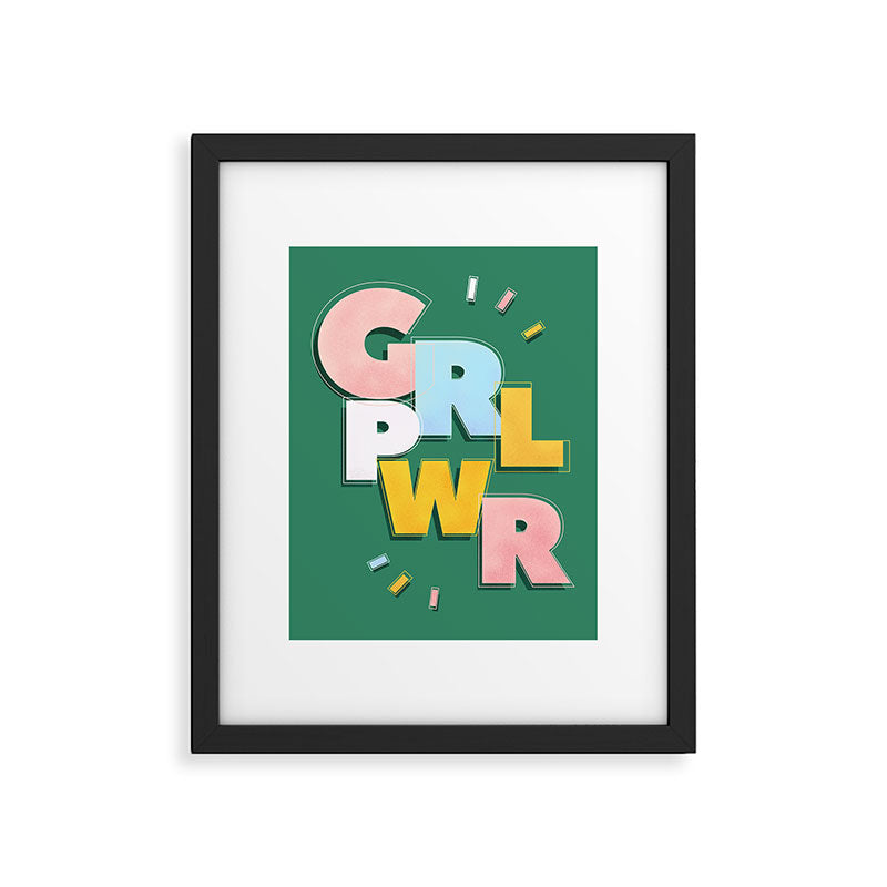 GIRL POWER - green Framed Art Print Gallery Image 6