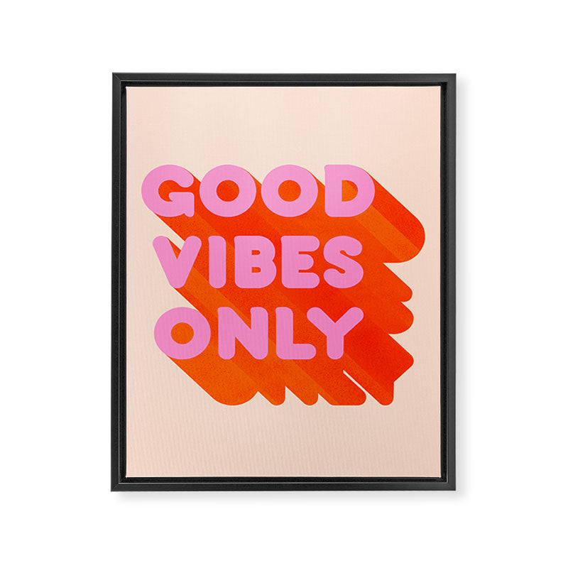 Good Vibes Only - Neon Colors Framed Canvas Print Gallery Image 8