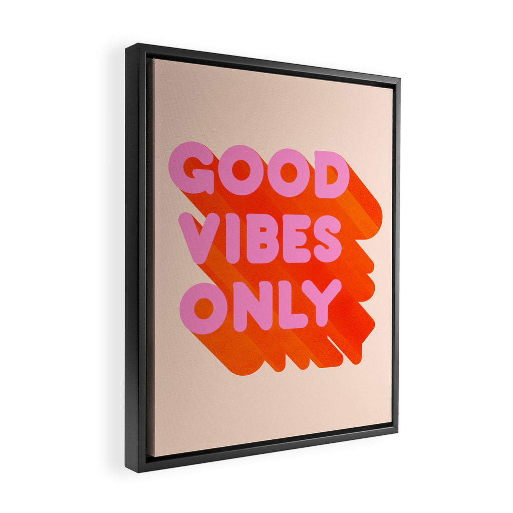 Good Vibes Only - Neon Colors Framed Canvas Print Gallery Image 2
