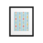 Granny Style Vintage Florals And Light Blue Stripes Framed Art Print Gallery Image 6