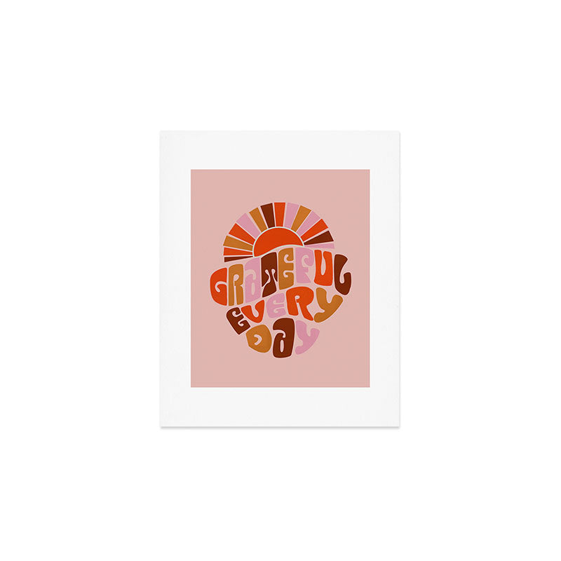 Grateful Everyday - 70s Hippie Style  Art Print Gallery Image 1