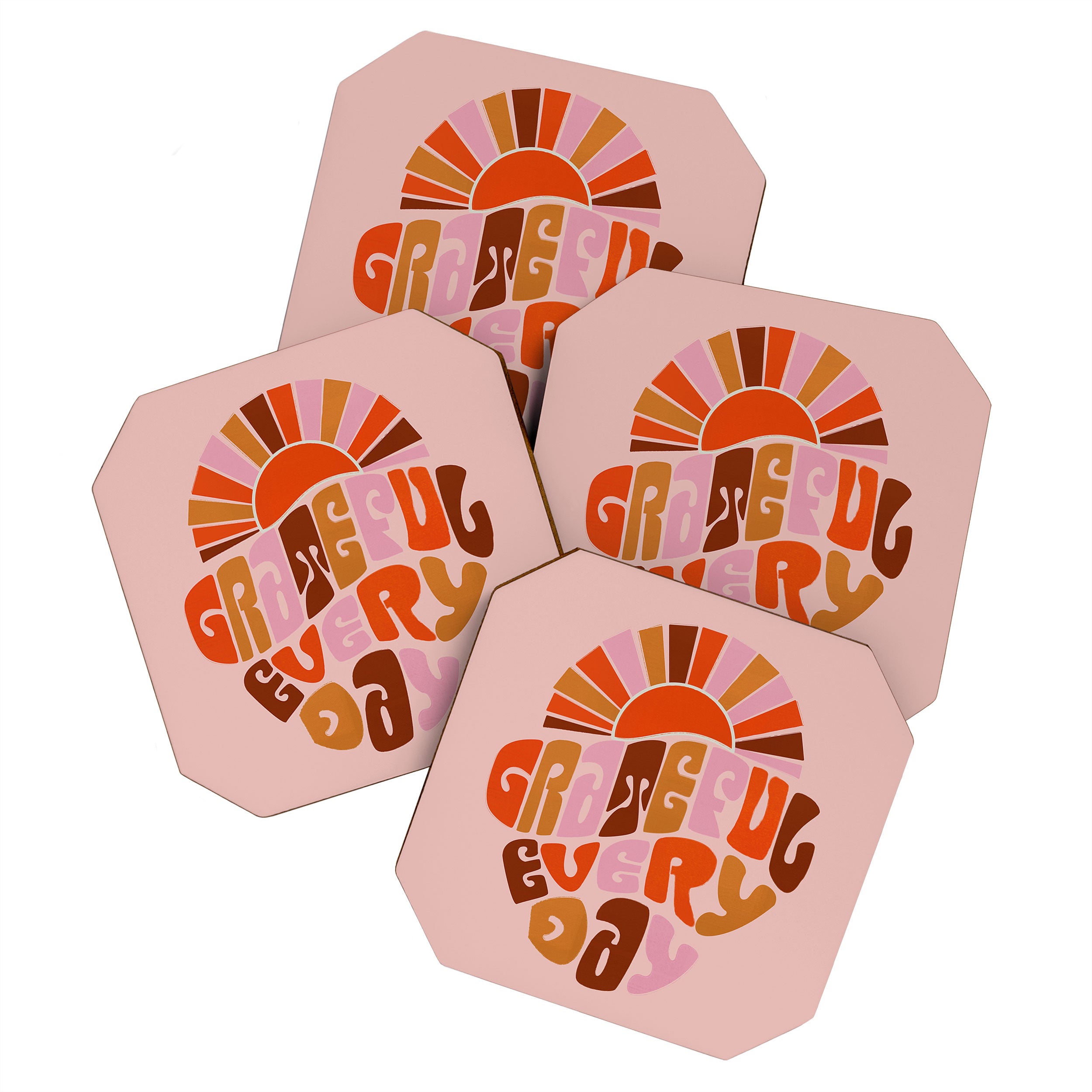 Grateful Everyday - 70s Hippie Style  Coaster Gallery Image 1