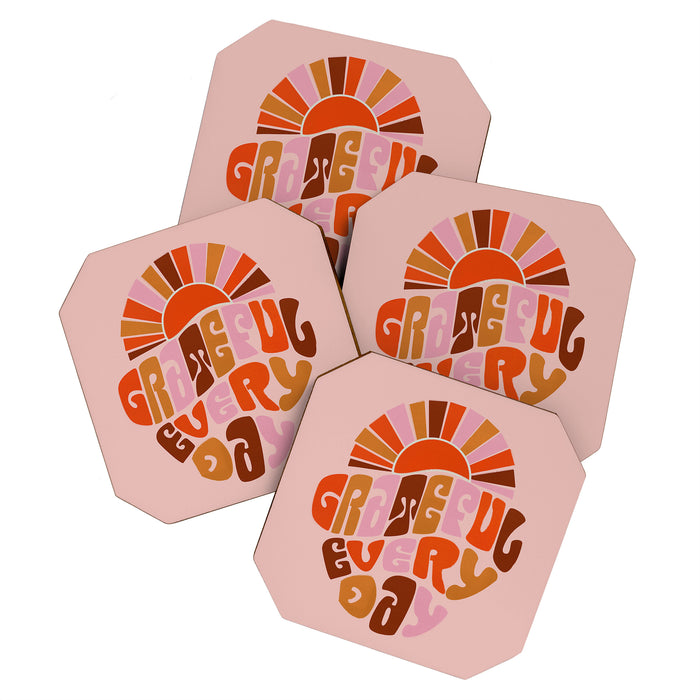 Grateful Everyday - 70s Hippie Style  Coaster Gallery Image 1