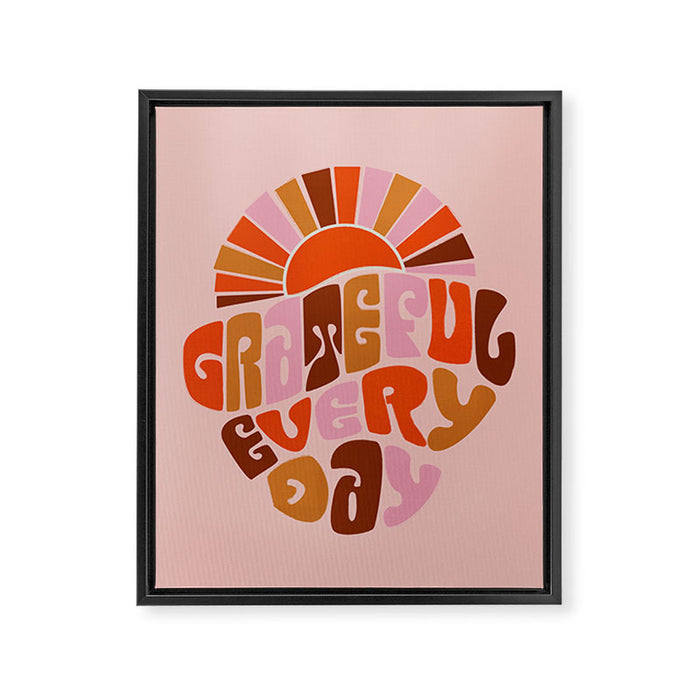 Grateful Everyday - 70s Hippie Style  Framed Canvas Print Gallery Image 1