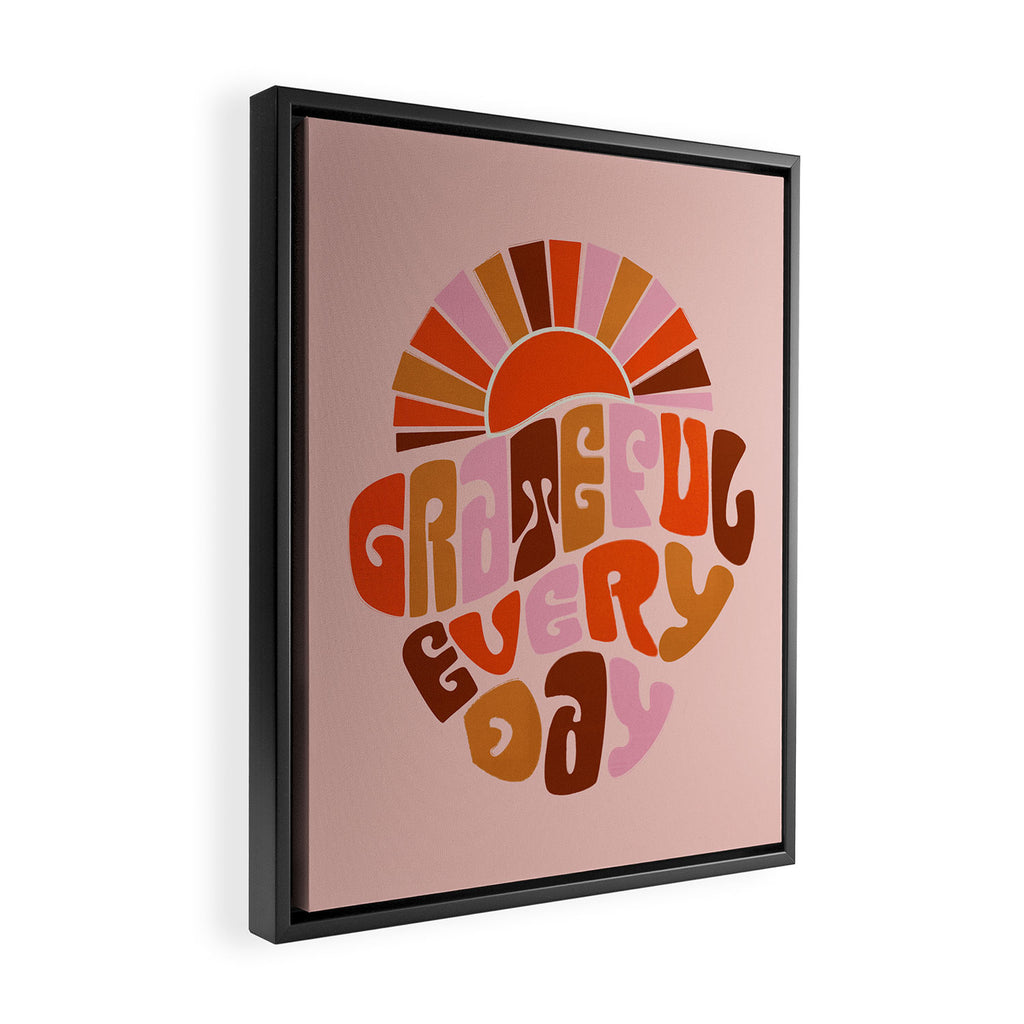 Grateful Everyday - 70s Hippie Style  Framed Canvas Print Gallery Image 2
