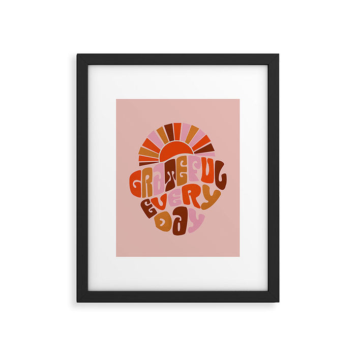 Grateful Everyday - 70s Hippie Style  Framed Art Print Gallery Image 1