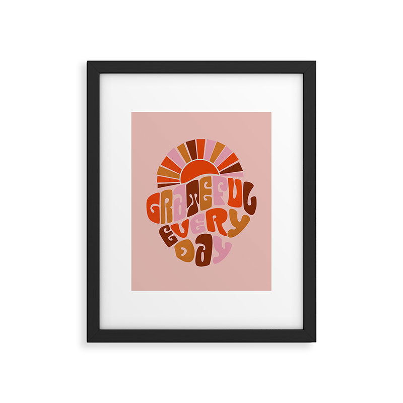 Grateful Everyday - 70s Hippie Style  Framed Art Print Gallery Image 4