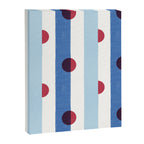Handcrafted Blue Stripes and Red Dots Pattern Canvas Print Gallery Image 8