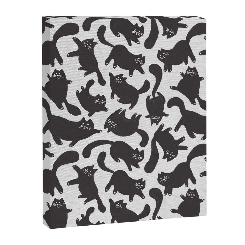 Hand-Drawn Black Cats Canvas Print Gallery Image 8
