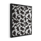 Hand-Drawn Black Cats Framed Canvas Print Gallery Image 2