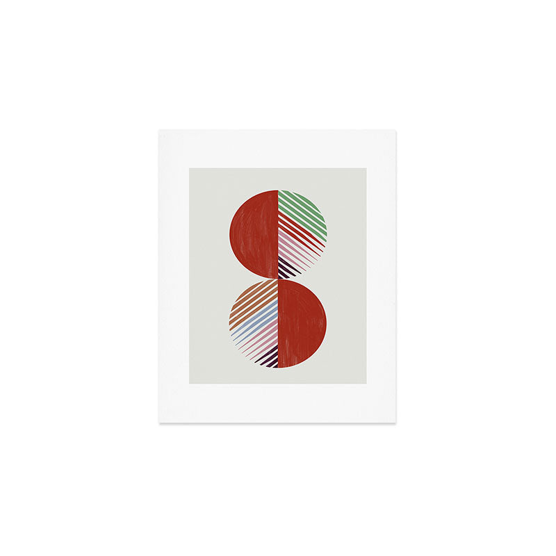 Hand-Drawn Geometric Circles with Stripes Art Print Gallery Image 1
