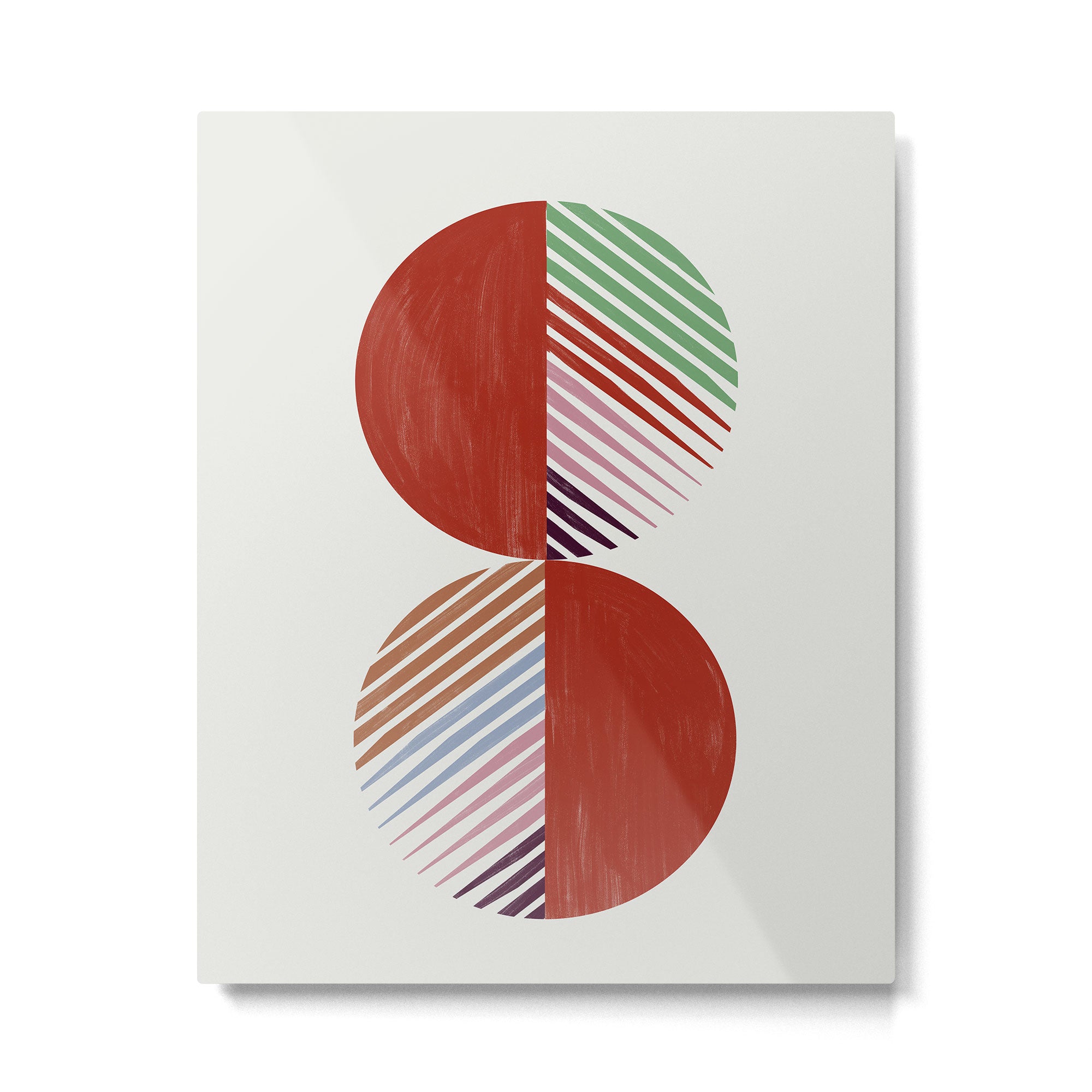 Hand-Drawn Geometric Circles with Stripes Metal Print Gallery Image 6