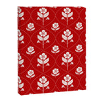 Hand-Drawn Nostalgic Floral Design in Bold Red Canvas Print Gallery Image 8