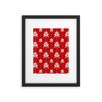 Hand-Drawn Nostalgic Floral Design in Bold Red Framed Art Print Gallery Image 6