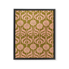 Hand-Drawn Pink And Olive Green Botanical Floral Pattern Framed Canvas Print Gallery Image 6