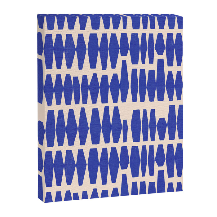 Handrawn Geometric Blue Pattern Canvas Print Gallery Image 1