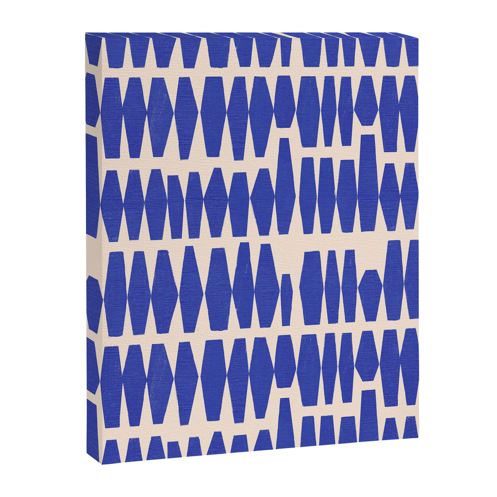 Handrawn Geometric Blue Pattern Canvas Print Gallery Image 8