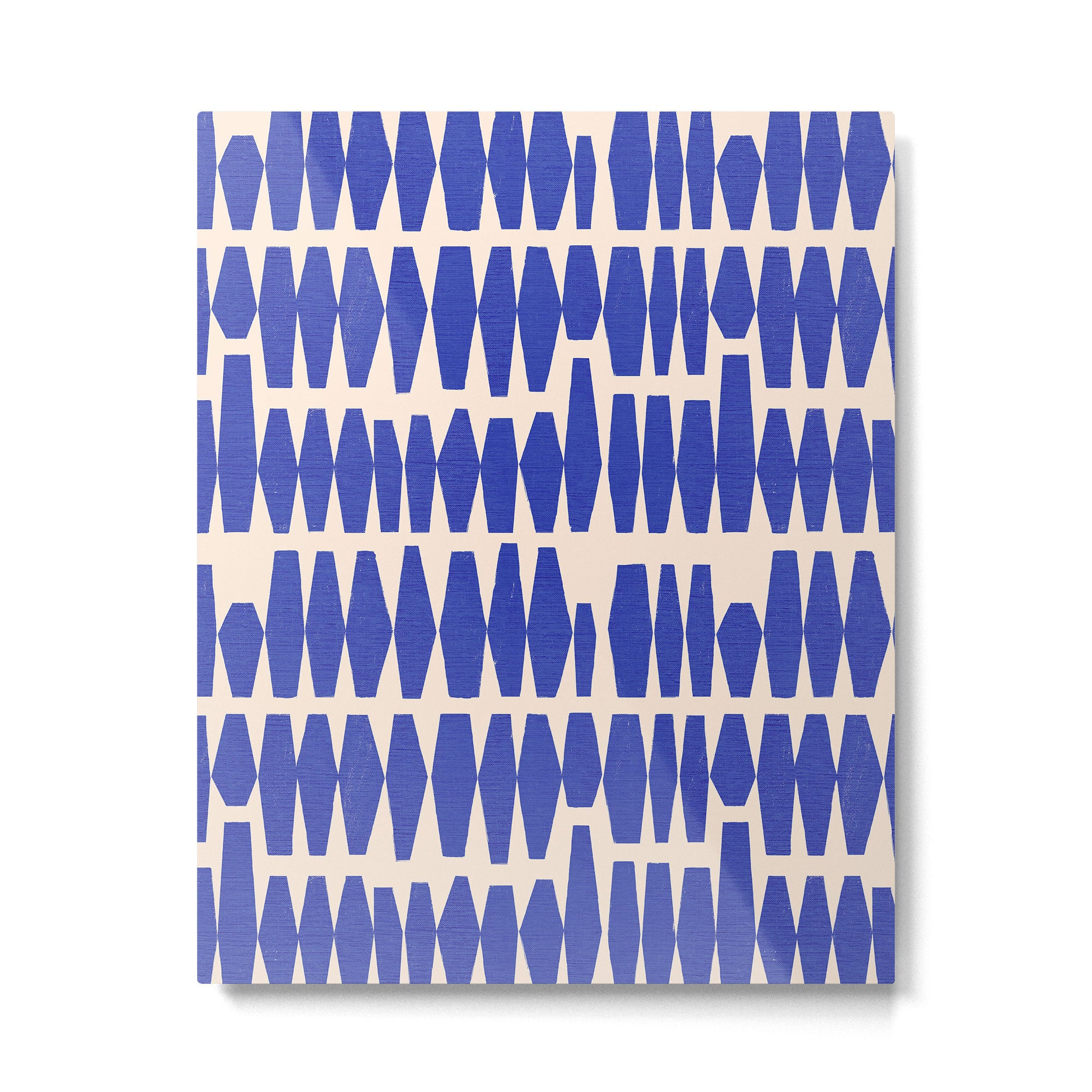 Handrawn Geometric Blue Pattern Metal Print Gallery Image 6