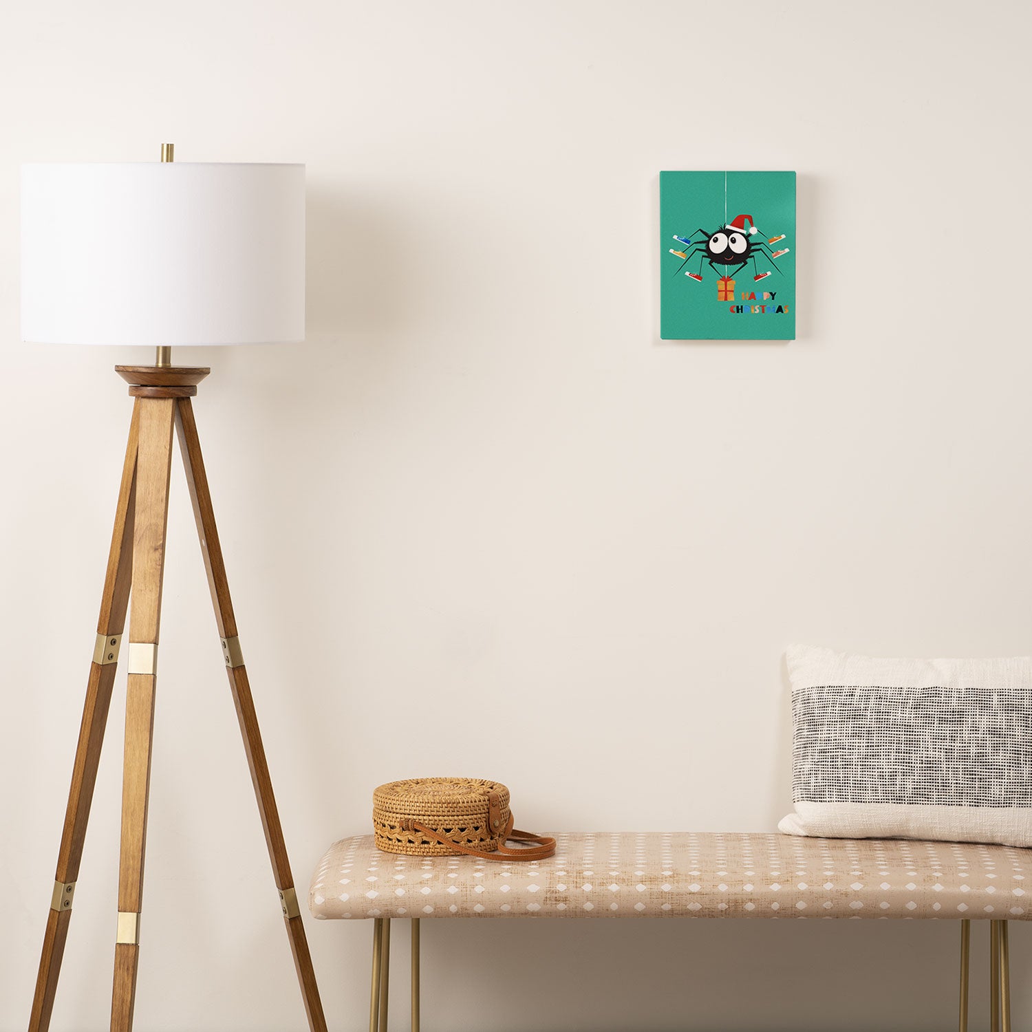 Happy Christmas Santa Spider Canvas Print Gallery Image 2