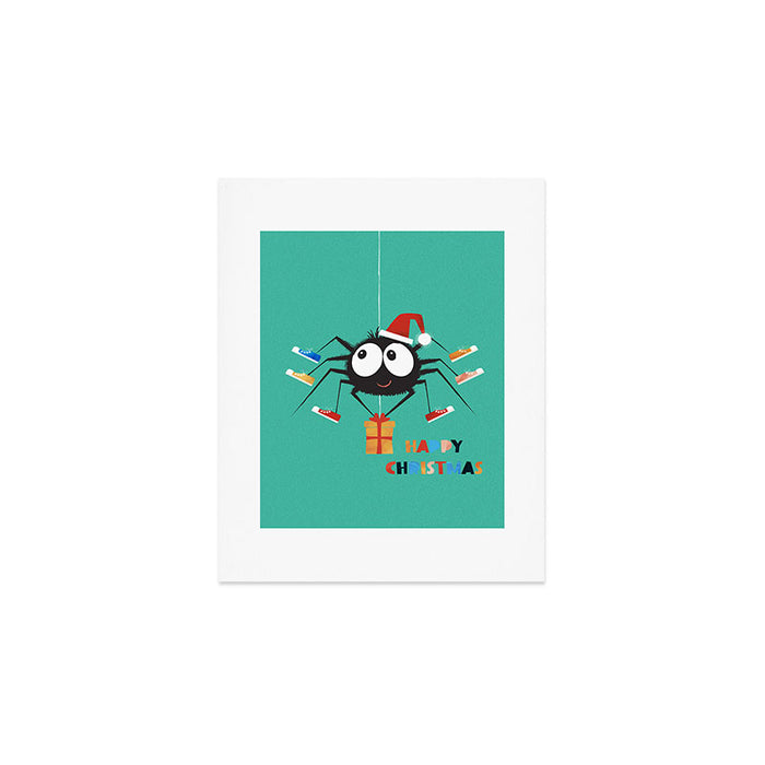 Happy Christmas Santa Spider Art Print Gallery Image 1