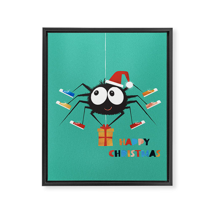 Happy Christmas Santa Spider Framed Canvas Print Gallery Image 1