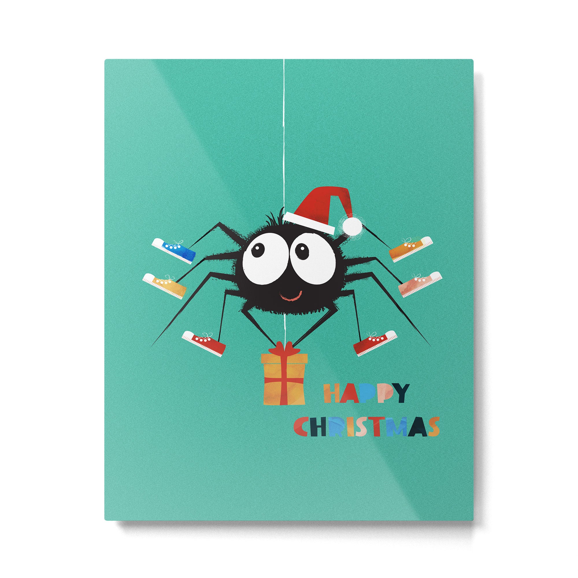 Happy Christmas Santa Spider Metal Print Gallery Image 6