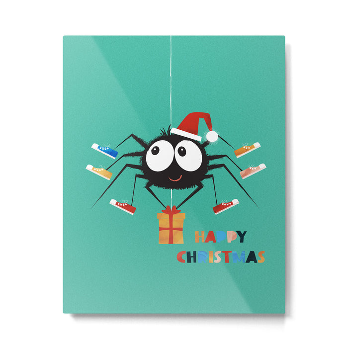 Happy Christmas Santa Spider Metal Print Gallery Image 1
