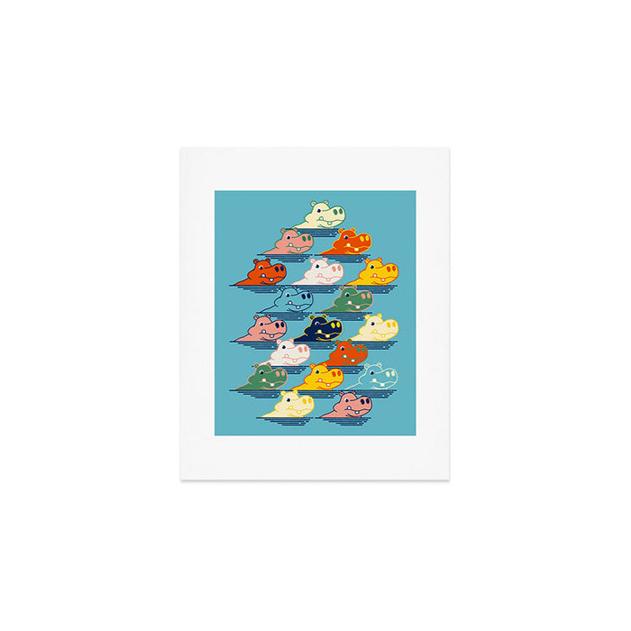 Happy Hippo Family Art Print Gallery Image 1