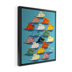 Happy Hippo Family Framed Canvas Print Gallery Image 2