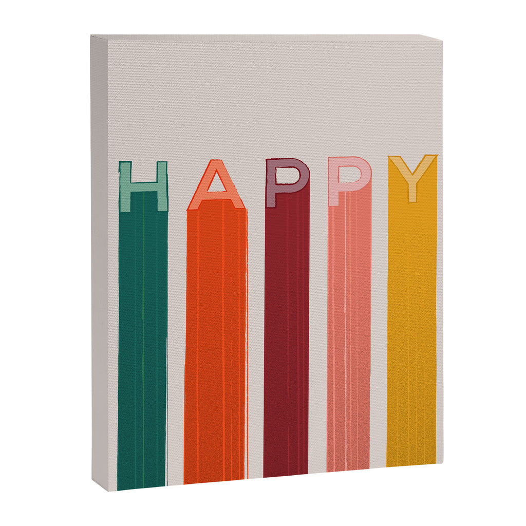 Happy Letters in Retro Colors Canvas Print Gallery Image 8