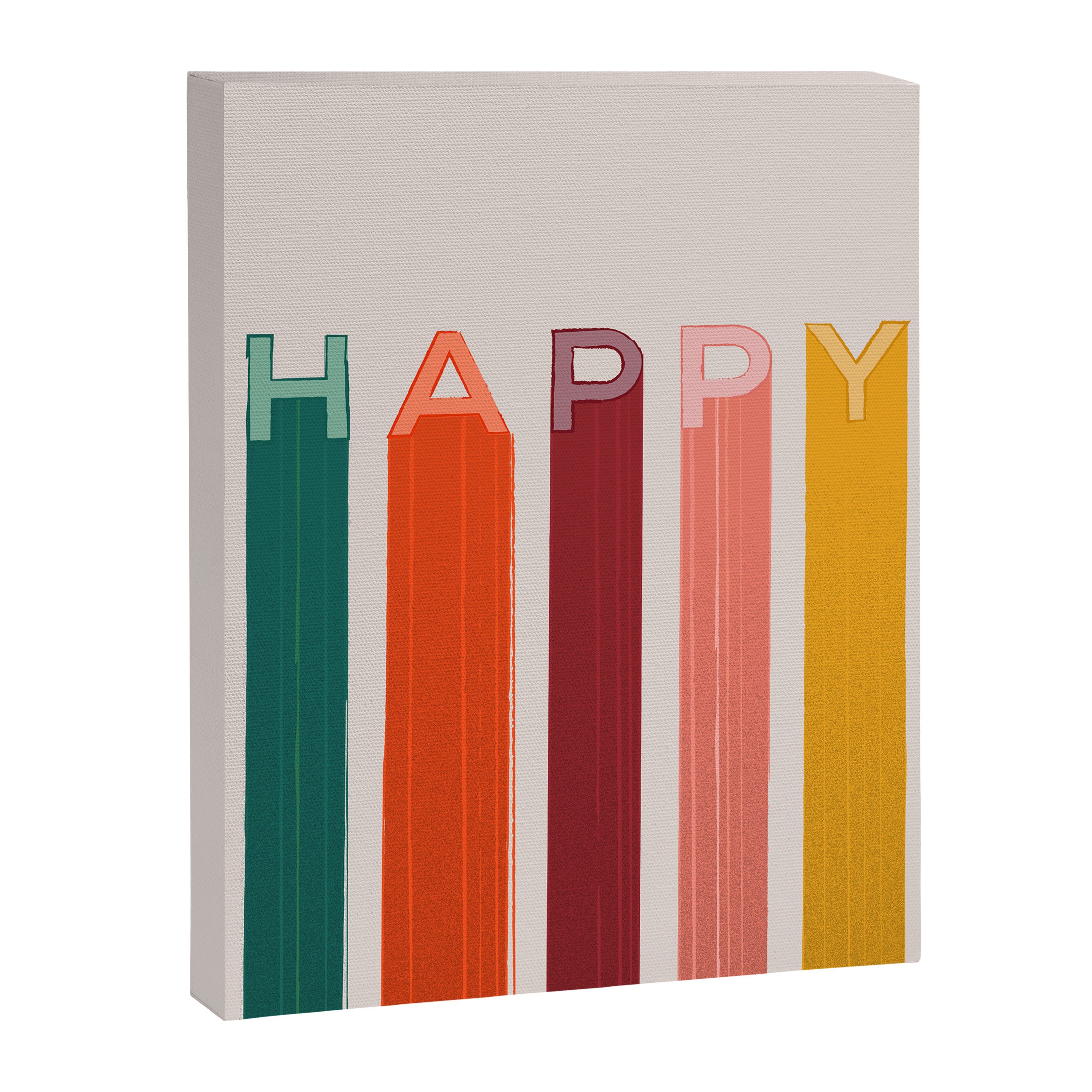 Happy Letters in Retro Colors Canvas Print Gallery Image 8