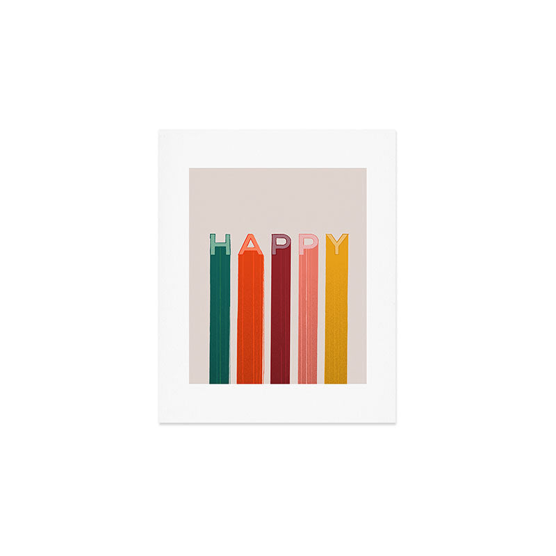 Happy Letters in Retro Colors Art Print Gallery Image 1