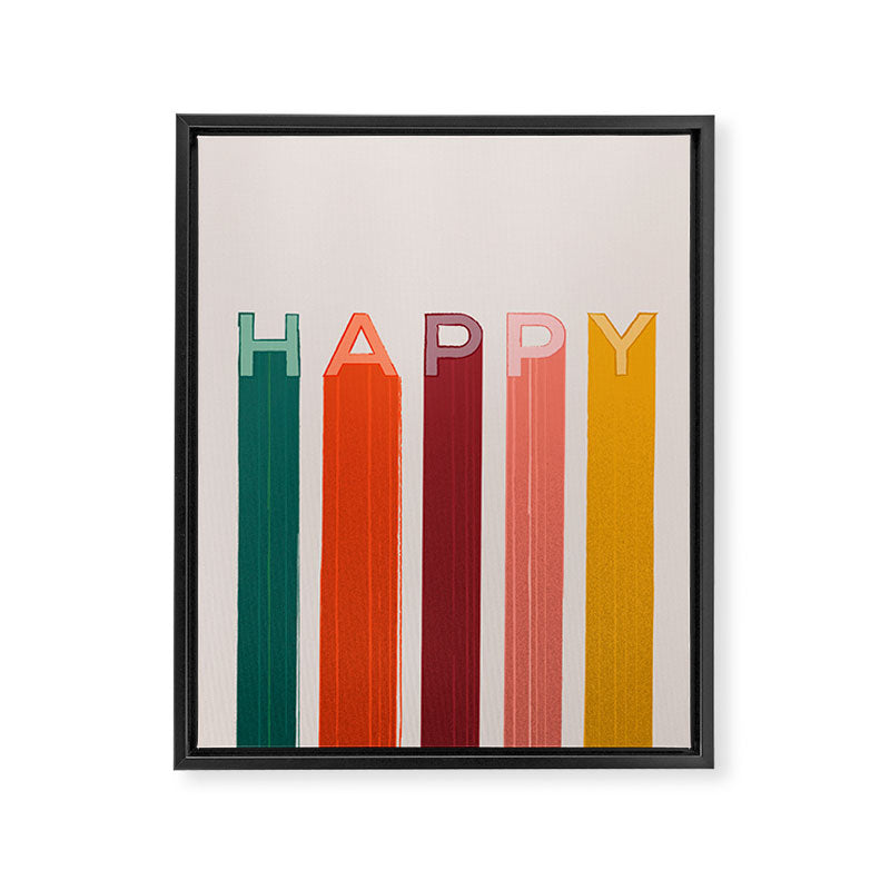 Happy Letters in Retro Colors Framed Canvas Print Gallery Image 8
