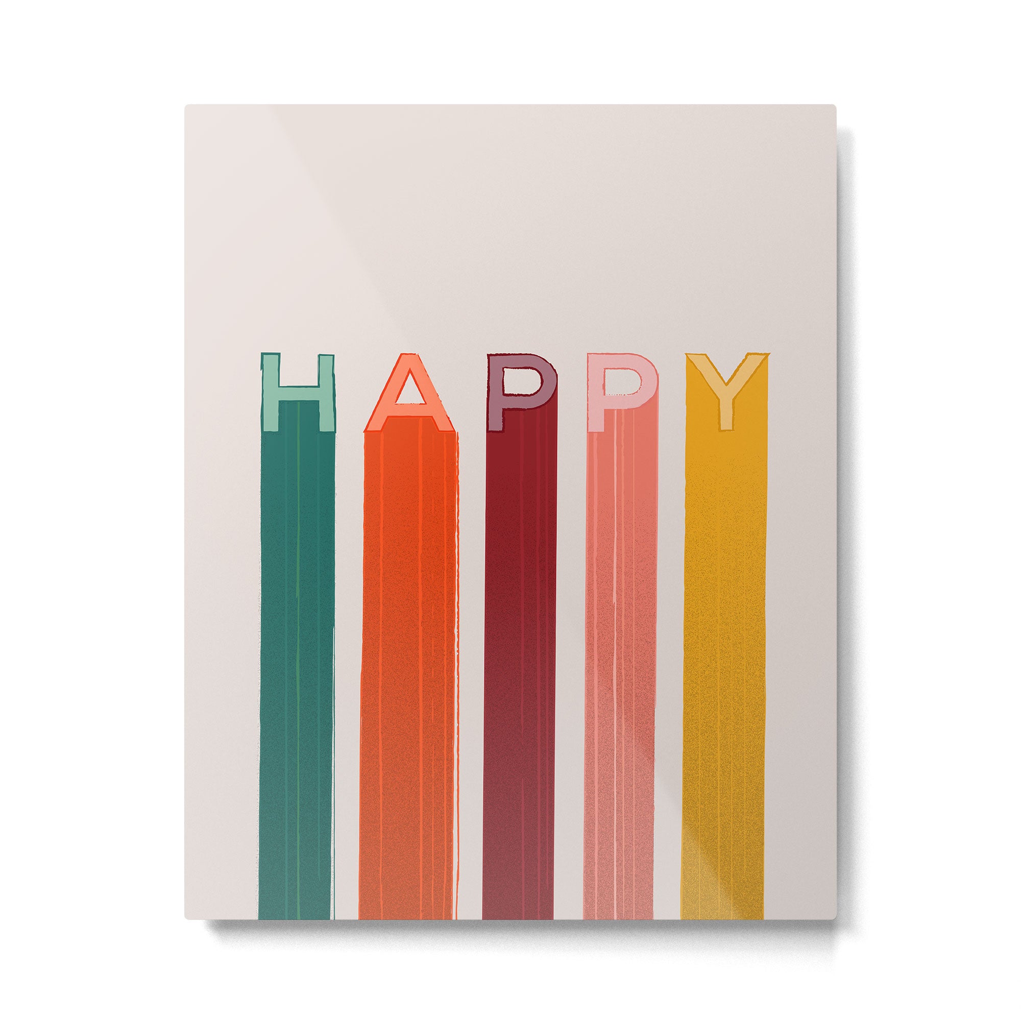 Happy Letters in Retro Colors Metal Print Gallery Image 6
