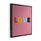 Happy LOVE - typography Framed Canvas Print Gallery Image 2