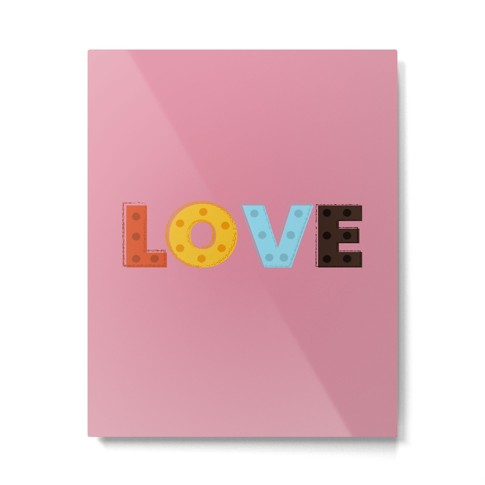 Happy LOVE - typography Metal Print Gallery Image 6