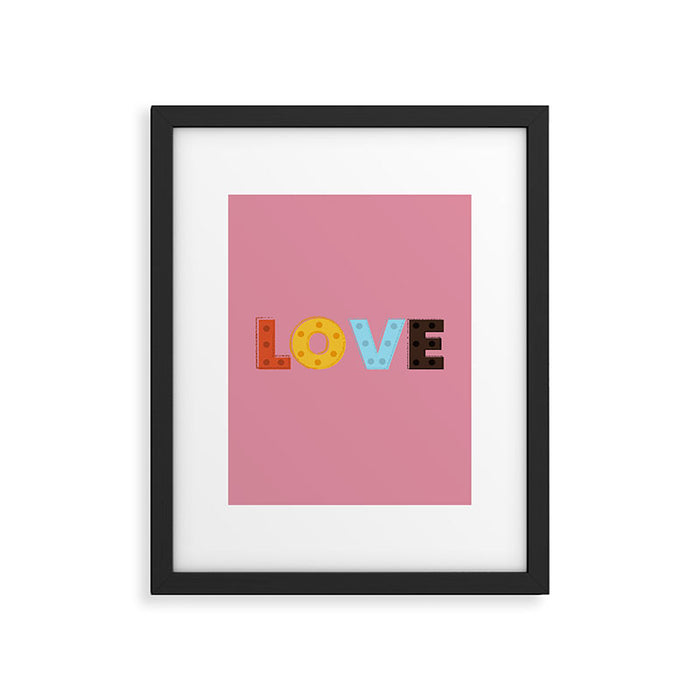 Happy LOVE - typography Framed Art Print Gallery Image 1