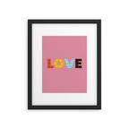 Happy LOVE - typography Framed Art Print Gallery Image 6
