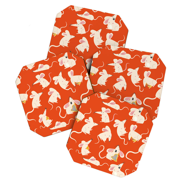 Happy mice pattern Coaster Gallery Image 1