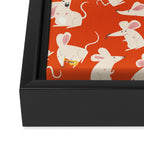 Happy mice pattern Framed Canvas Print Gallery Image 3