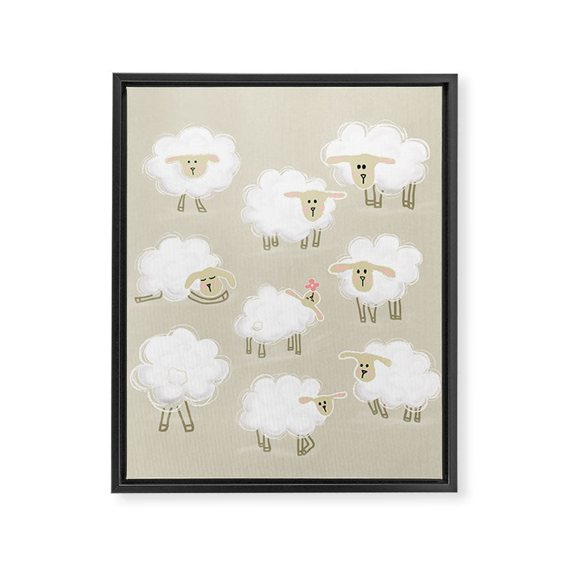 Herd of sheep Framed Canvas Print Gallery Image 8