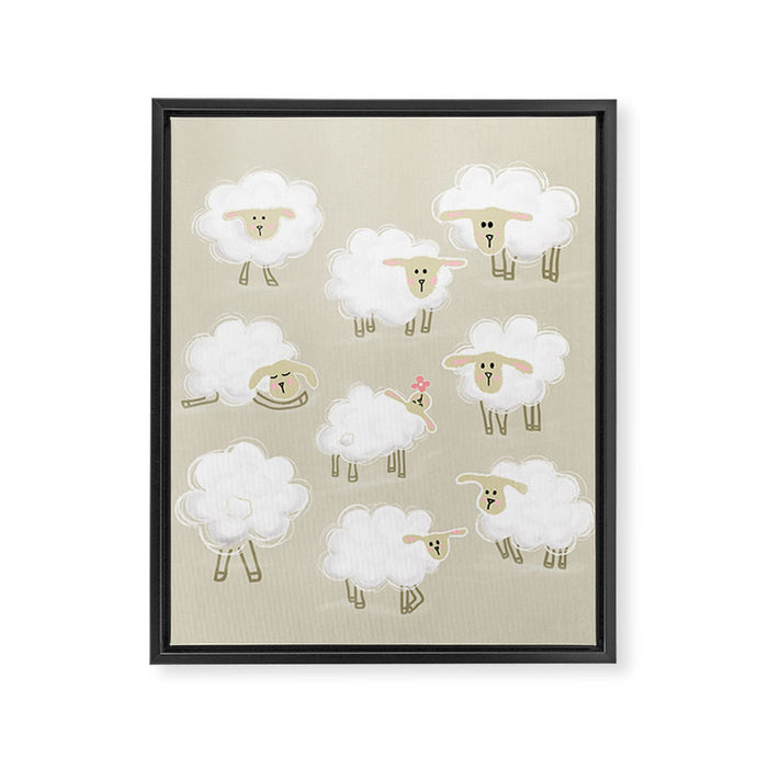 Herd of sheep Framed Canvas Print Gallery Image 1