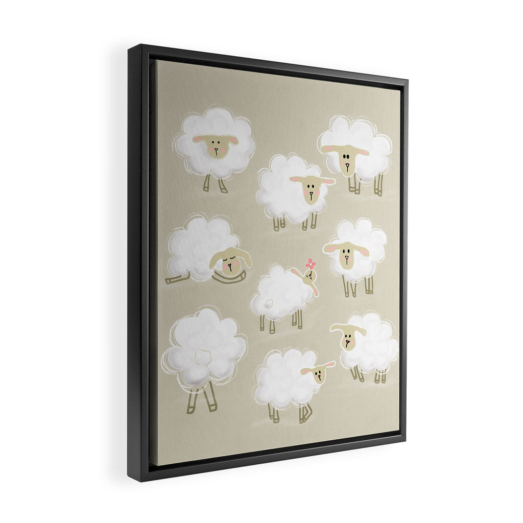 Herd of sheep Framed Canvas Print Gallery Image 2