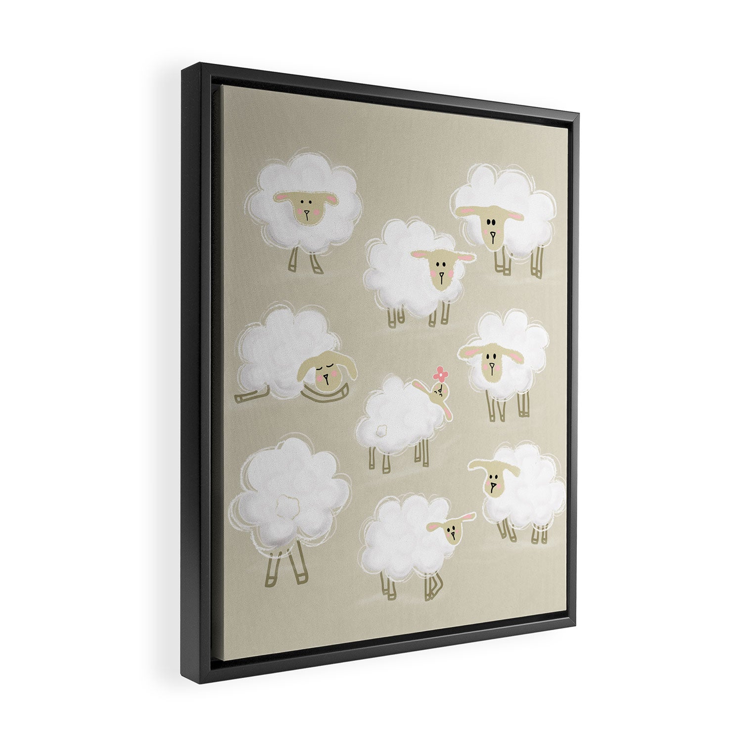 Herd of sheep Framed Canvas Print Gallery Image 2