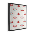 Heritage-Inspired Red and Blue Flowers Framed Canvas Print Gallery Image 2
