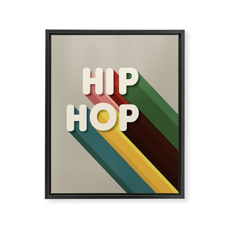 HIP HOP - retro typography Framed Canvas Print Gallery Image 8