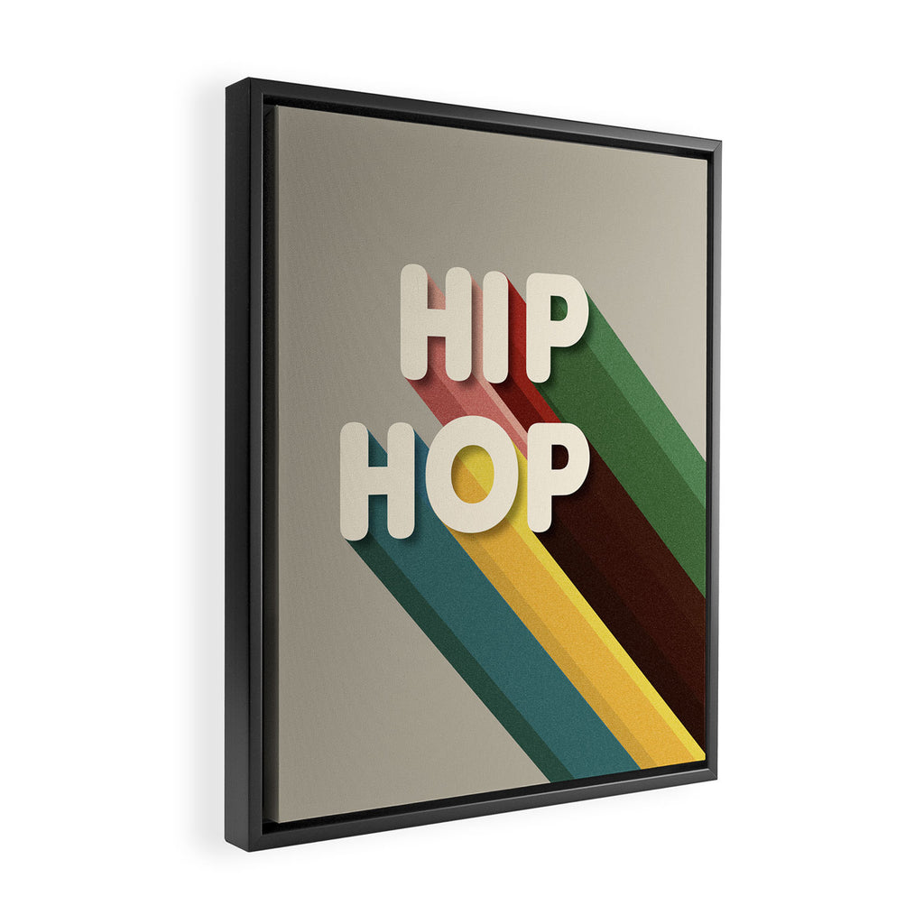 HIP HOP - retro typography Framed Canvas Print Gallery Image 2