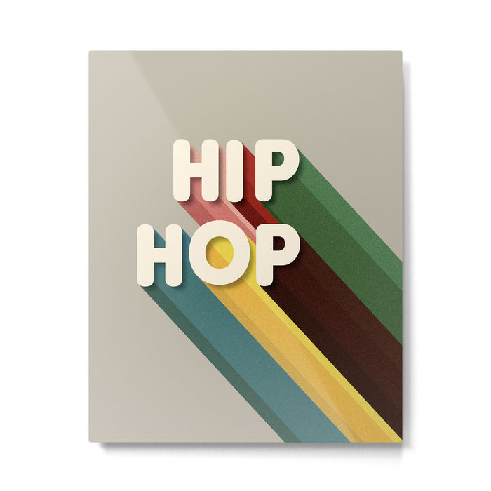 HIP HOP - retro typography Metal Print Gallery Image 1